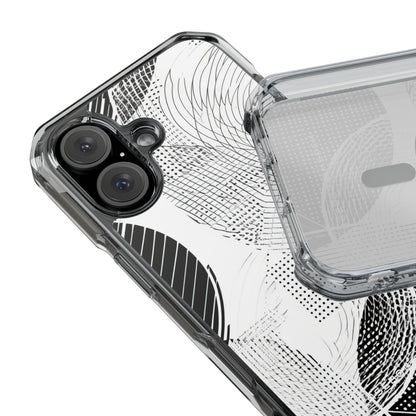 Geometric Monochrome Flow iPhone 16 - Clear Impact Phone Case