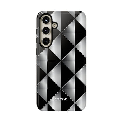 Modern Black Silver Geometric Diamond Samsung S24 - Tough