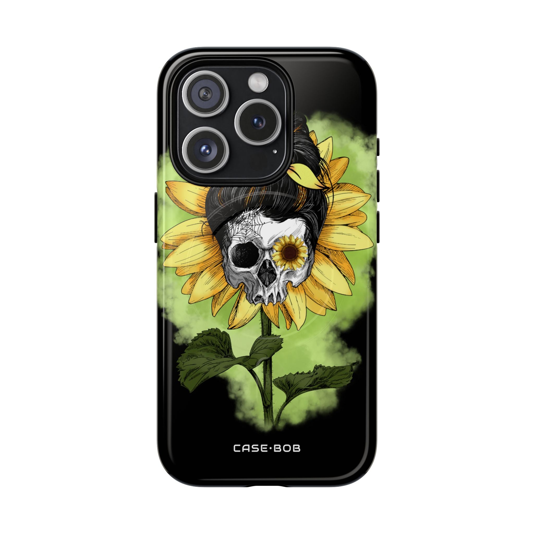 Sunflower Skull iPhone 15 Pro Case - Tough+