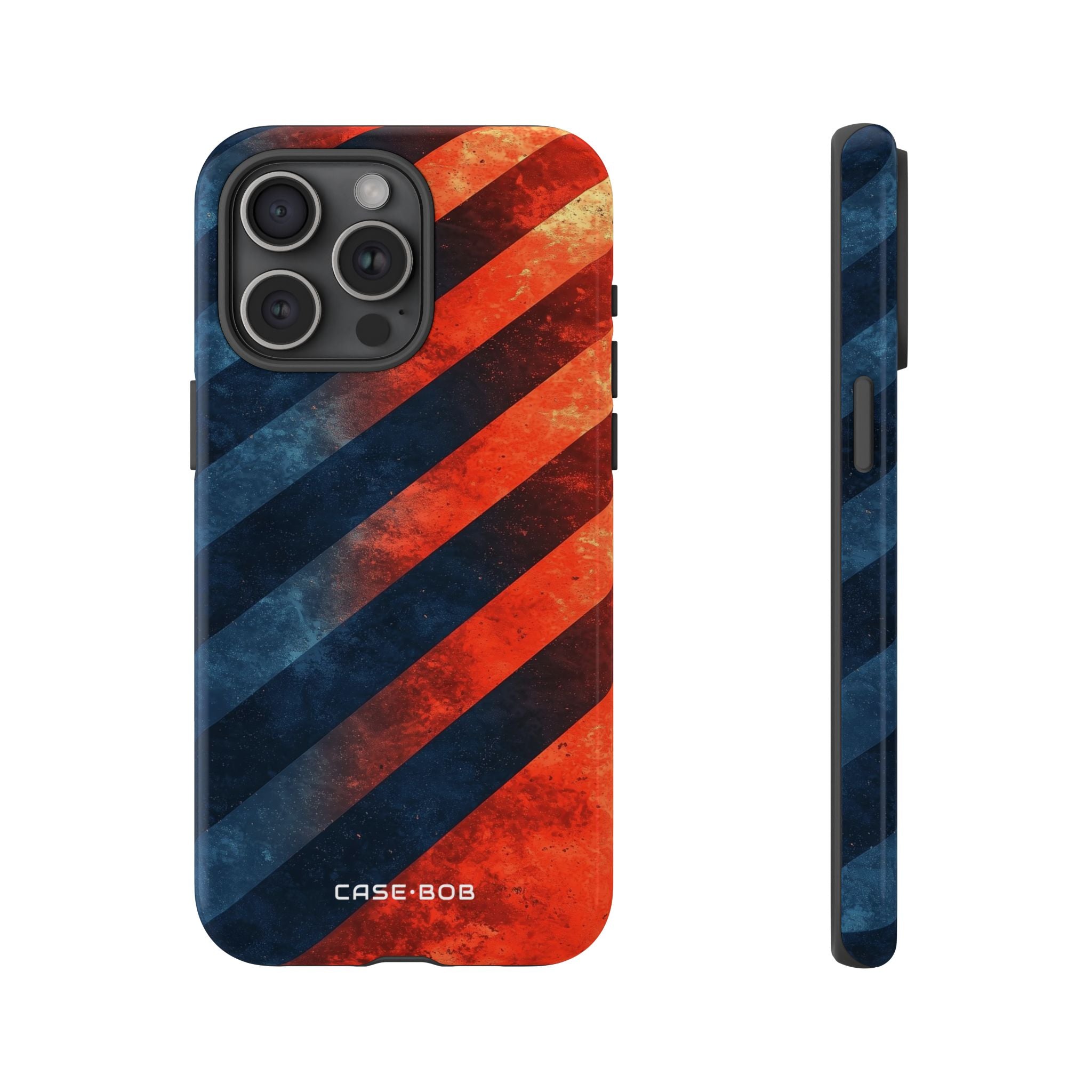 Diagonal Stripes Blaze iPhone 15 Pro Max Case - Tough