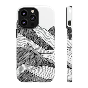 Abstract Mountain Line Art - Protective Phone Case