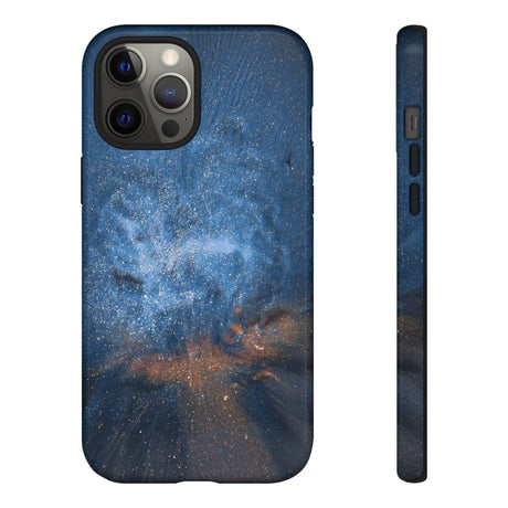 Blue Stardust Ink Art iPhone Case (Protective) iPhone 12 Pro Max Glossy Phone Case