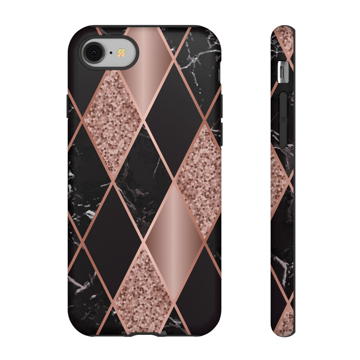 Pink Black Geometric - Protective Phone Case