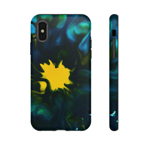 Yellow Spot Ink Art - Protective Phone Case