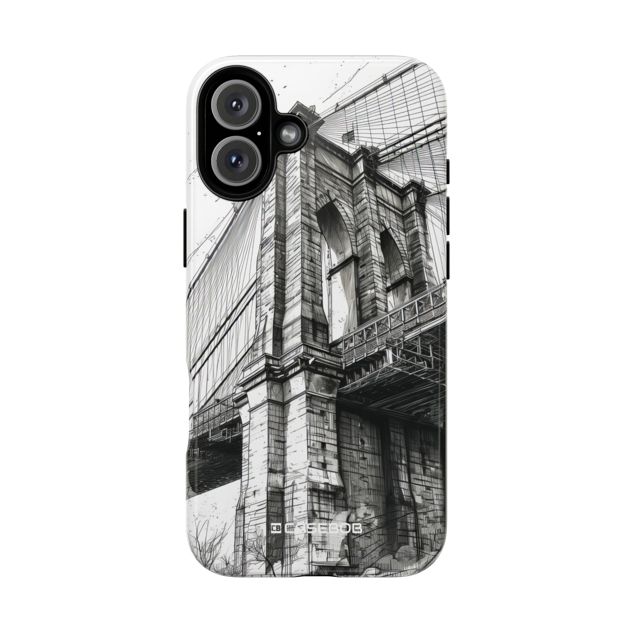 Urban Elegance: Sketchy Suspension Bridge - for iPhone 16