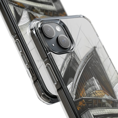 Architectural Curves in Line Formation iPhone 15 - Clear Impact Phone Case