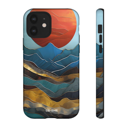 Sunset Geometry Waves - iPhone Case