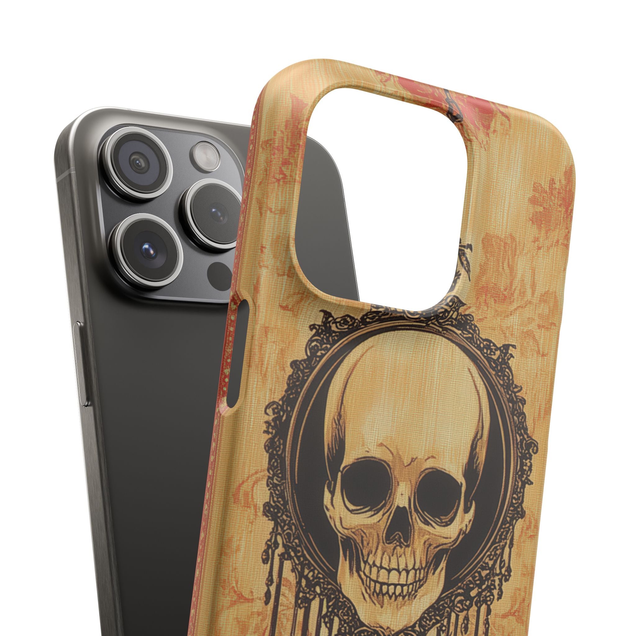 Gothic Skull Elegance iPhone 15 - Slim Phone Case