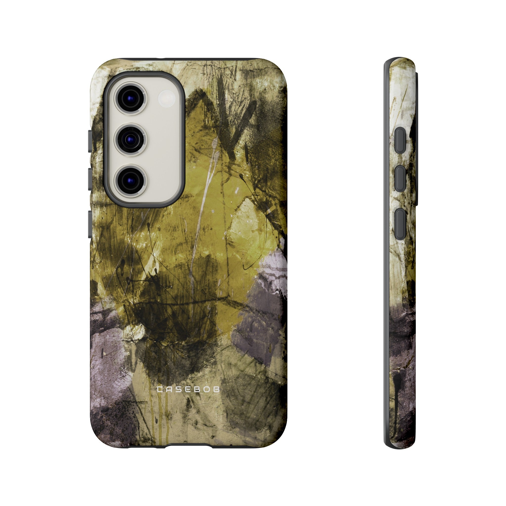 Yellow Grunge Art Phone Case - Protective Phone Case