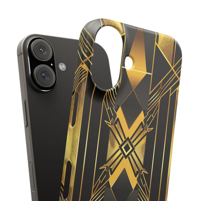 Golden Geometric Elegance iPhone 16 - Slim Phone Case