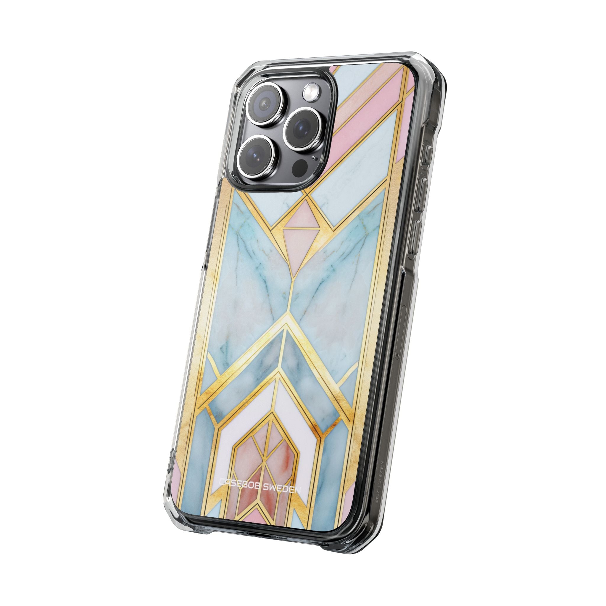 Gold Pink Art Deco - Clear Impact iPhone 15 Phone Case