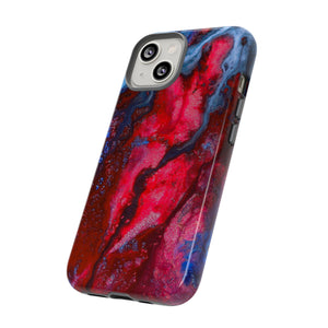 Neon Red Ink Art iPhone Case (Protective) Phone Case