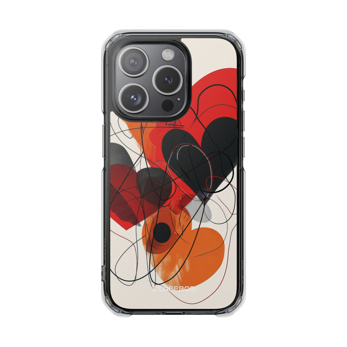 Fiery Hearts - Phone Case for iPhone (Clear Impact - Magnetic)