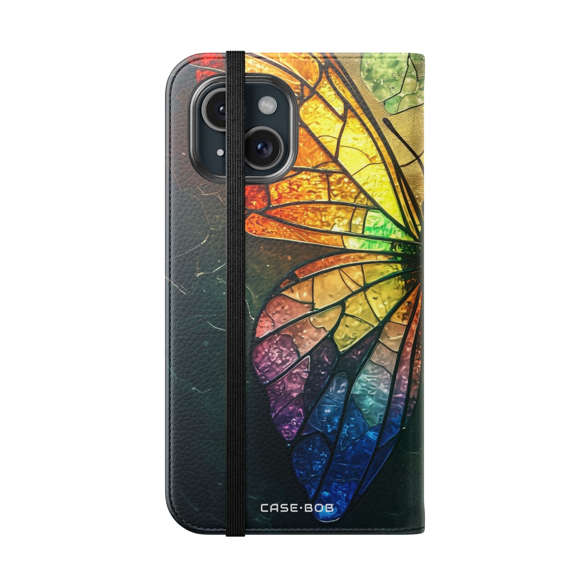 Stained Glass Butterfly - iPhone 15 Case - Wallet