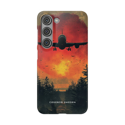 Vintage Sunset Airplane Silhouette Samsung S23 - Slim Phone Case