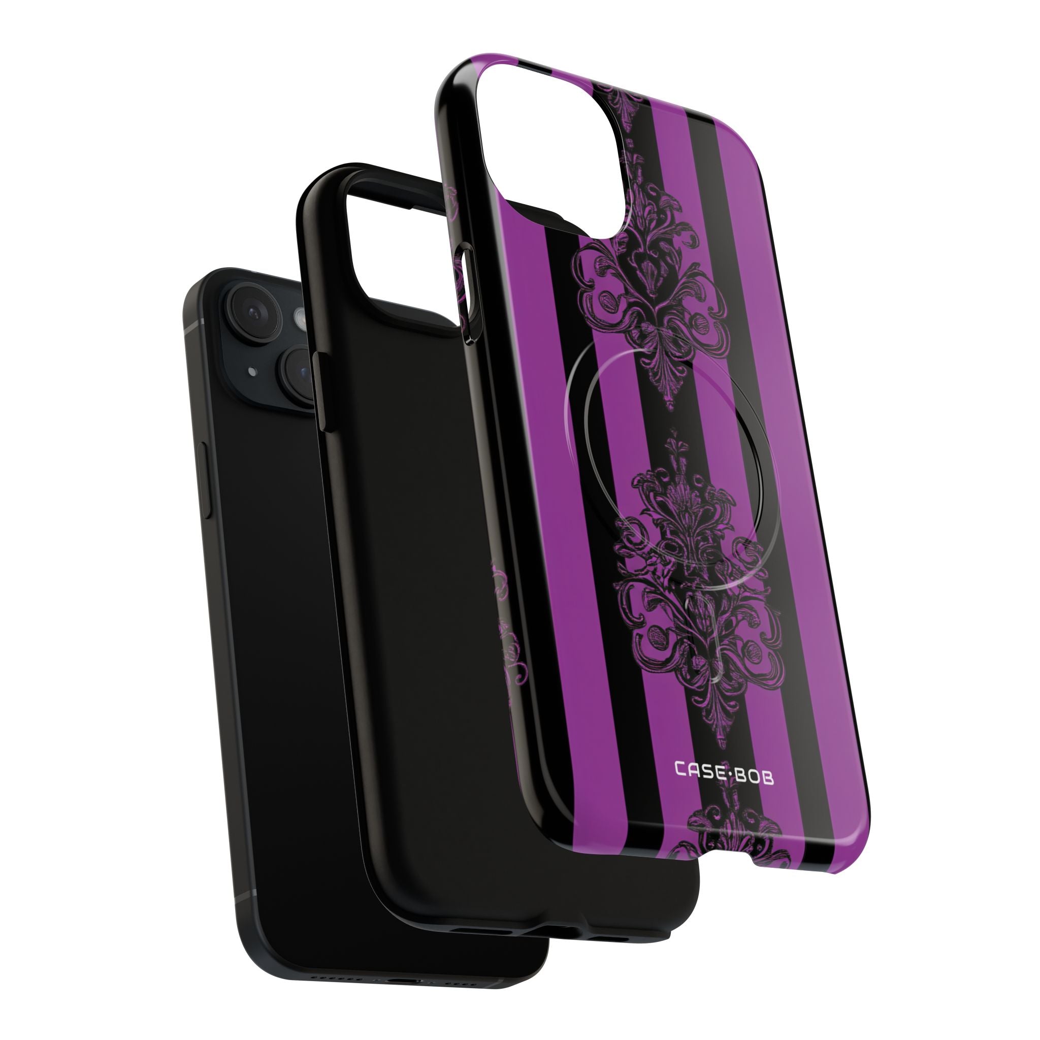 Damask Elegance Purple iPhone 15 Plus Case - Tough+
