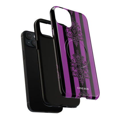 Damask Elegance Purple iPhone 15 Plus Case - Tough+