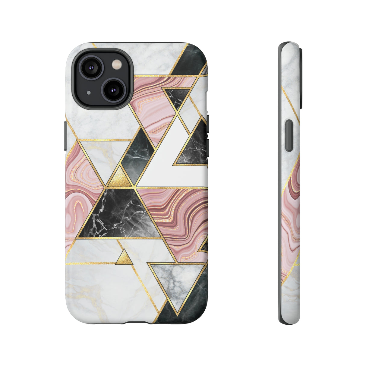 White Pink Mosaic - Protective Phone Case