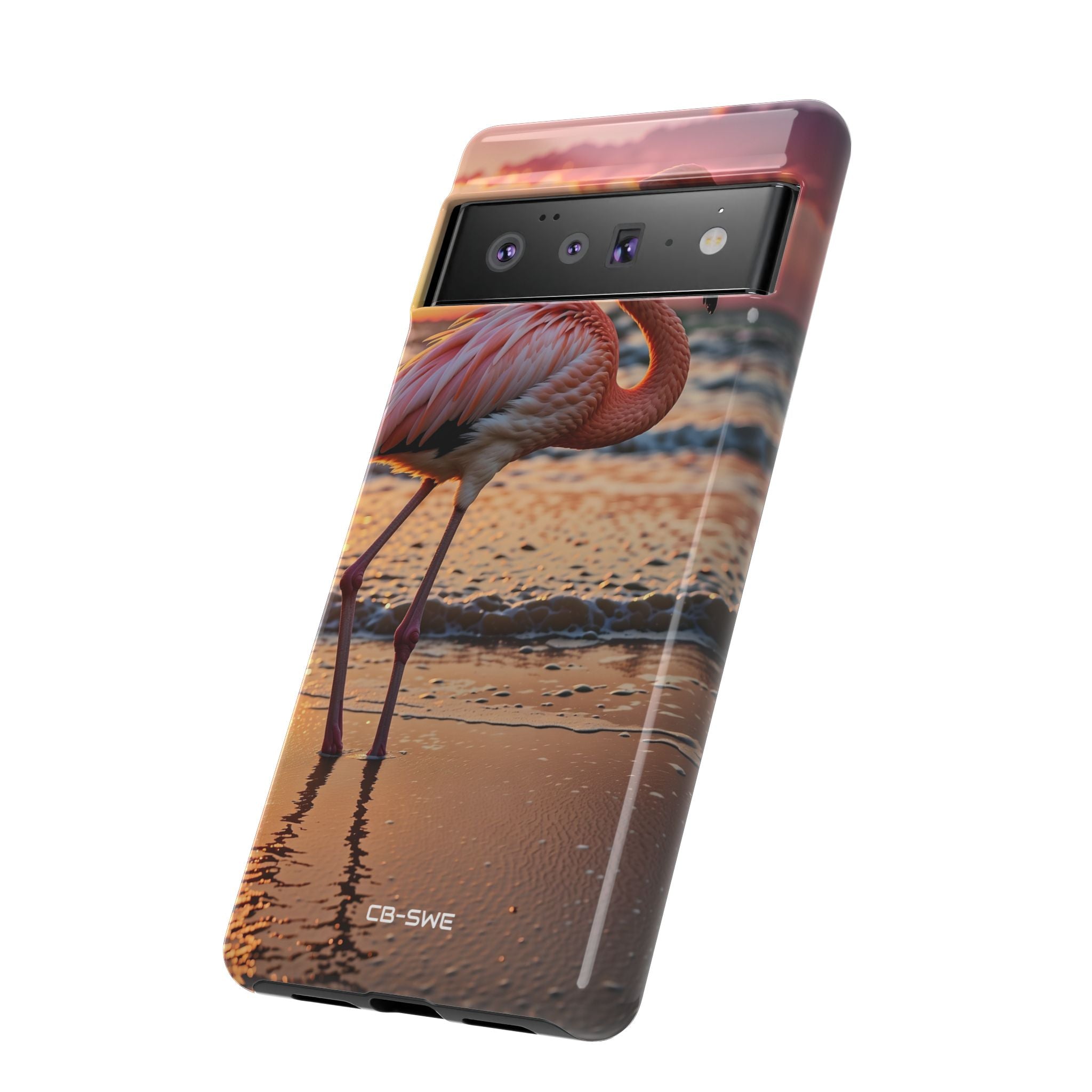 Sunset Flamingo Stand - Google Pixel Case