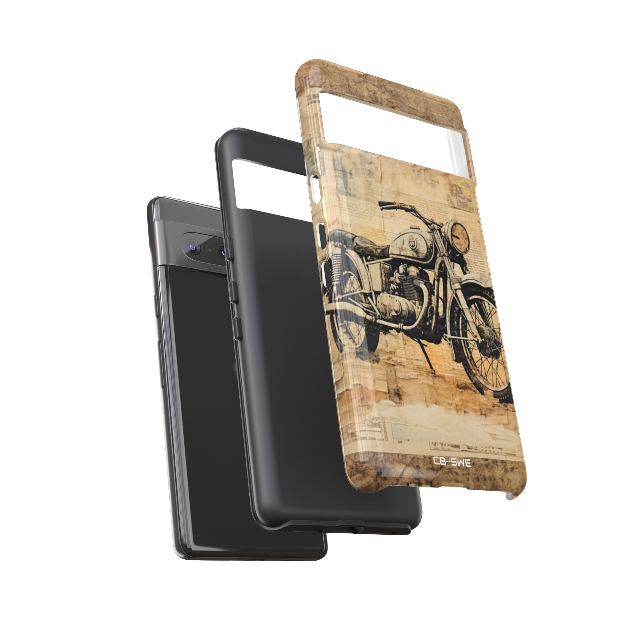 Vintage Motorcycle Collage - Google Pixel Case
