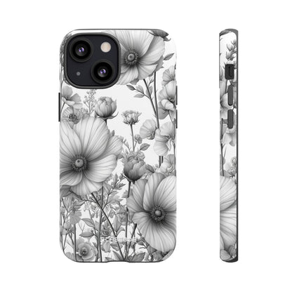 Monochrome Flora | Protective Phone Case for iPhone