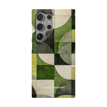 Green Geometric Harmony - Slim Samsung S24 Phone Case