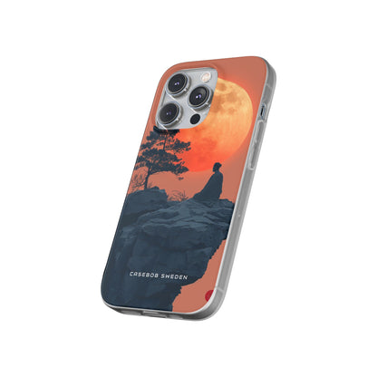 Zen Tranquility Under a Red Moon iPhone 14 - Flexi Phone Case