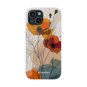 Fiery Floral Abstraction | Flexible Phone Case for iPhone