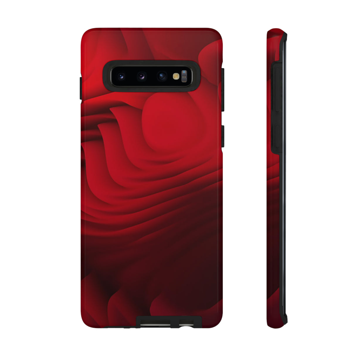 Red Center Waves - Protective Phone Case