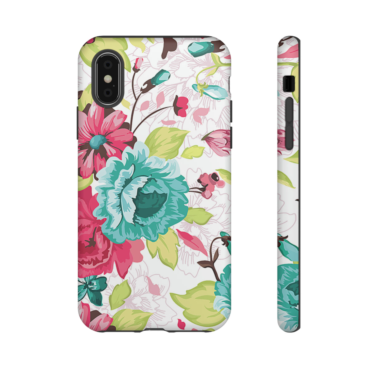 Vintage Flowers Pattern iPhone case (Protective) - Protective Phone Case