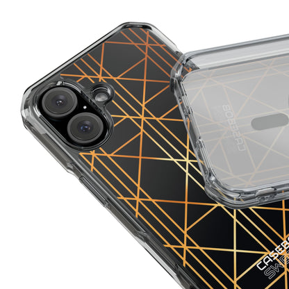 Golden Geometric Elegance iPhone 16 - Impact Clear+