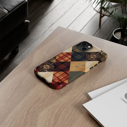 Rustic Geometric Patchwork Harmony iPhone 14 - Tough Phone Case