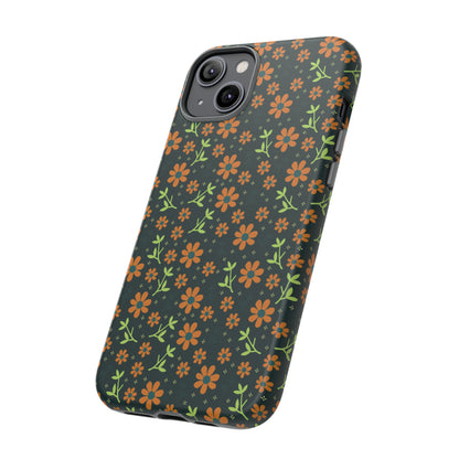 Green Flower Pattern - Protective Phone Case