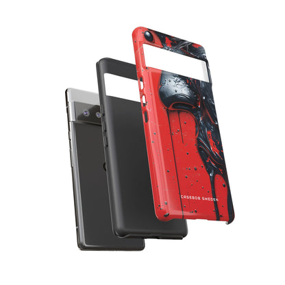 Textured Crimson Bloom Google Pixel 6 - Tough Phone Case