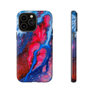 Red n Blue Ink Art iPhone Case (Protective) iPhone 14 Pro Max Glossy Phone Case