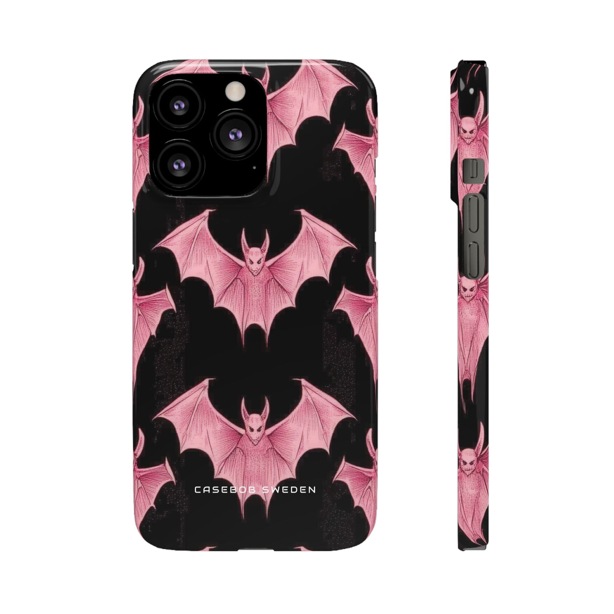 Gothic Pink Bats Aflame iPhone 13 - Slim Phone Case