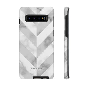 White Herringbone - Protective Phone Case