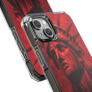 Red Liberty Revolution – Handyhülle für iPhone (Clear Impact – Magnetisch)