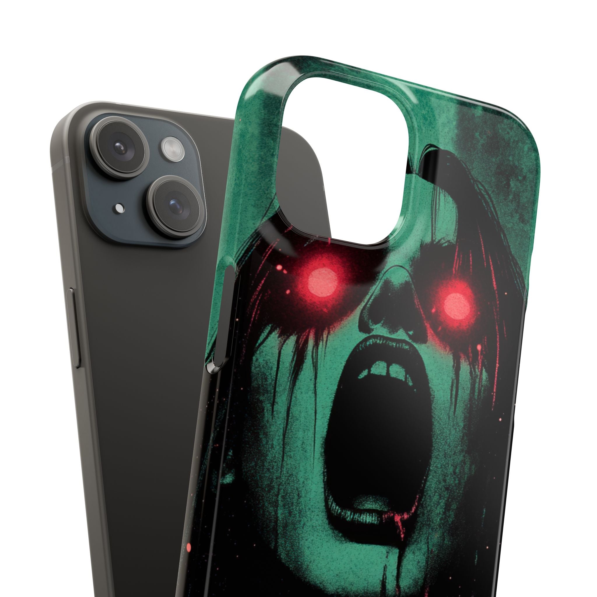 Haunting Glow of Gothic Eyes iPhone 15 - Slim Phone Case