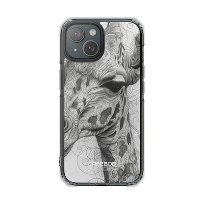Swirling Giraffe Art iPhone 15 - Impact Clear+