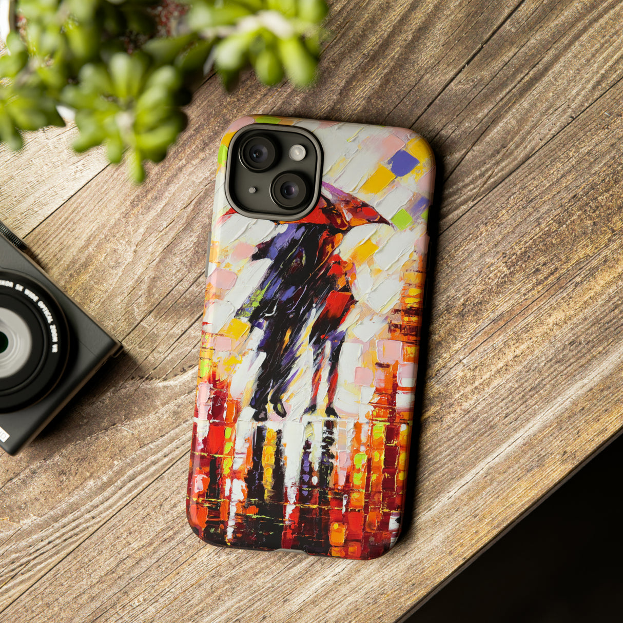 Oil Panting - Enamoured under Umbrella - Protective Phone Case