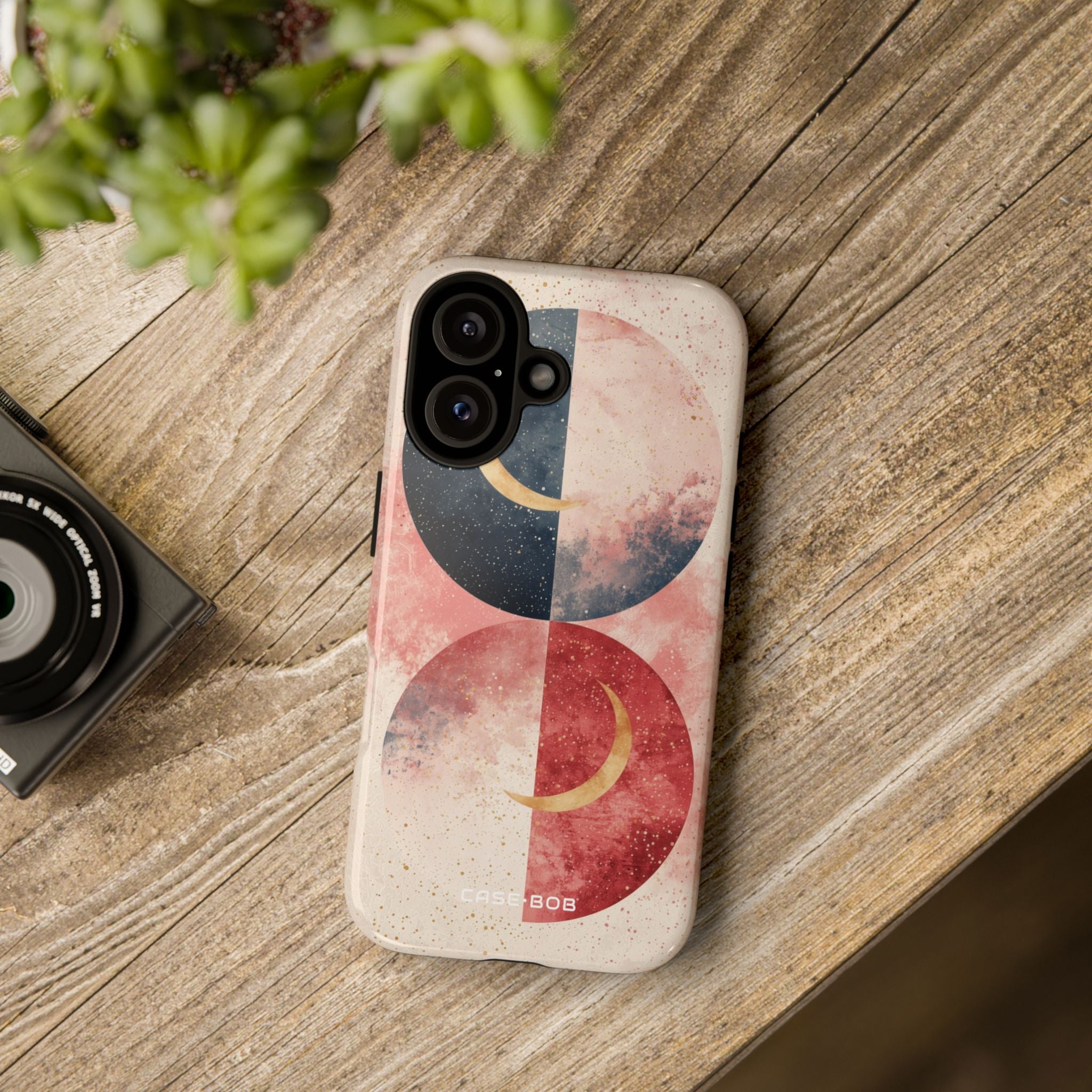 Golden Crescent Circles iPhone 16 Plus Case - Tough