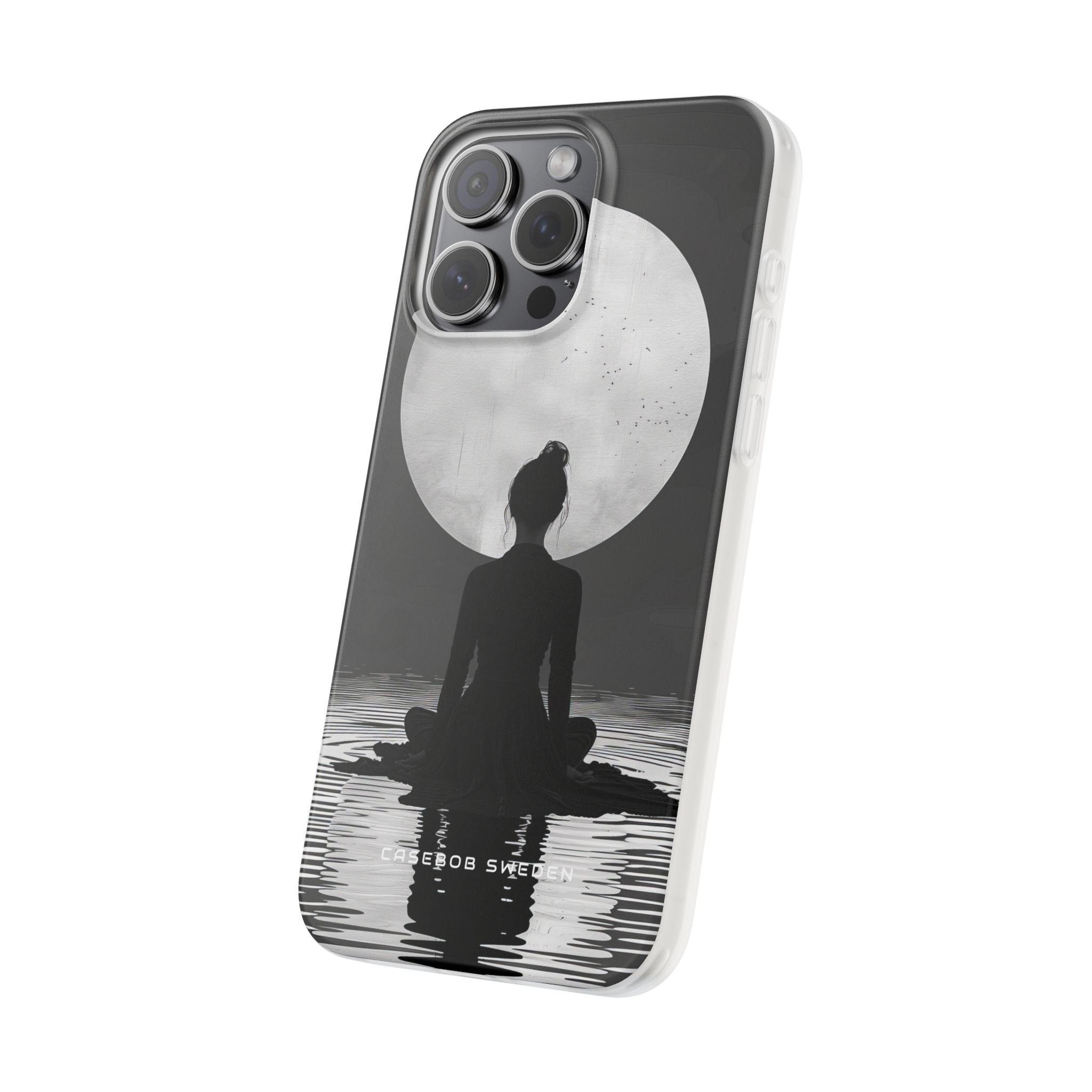 Zen Serenity Moon Reflection iPhone 15 - Flexi Phone Case