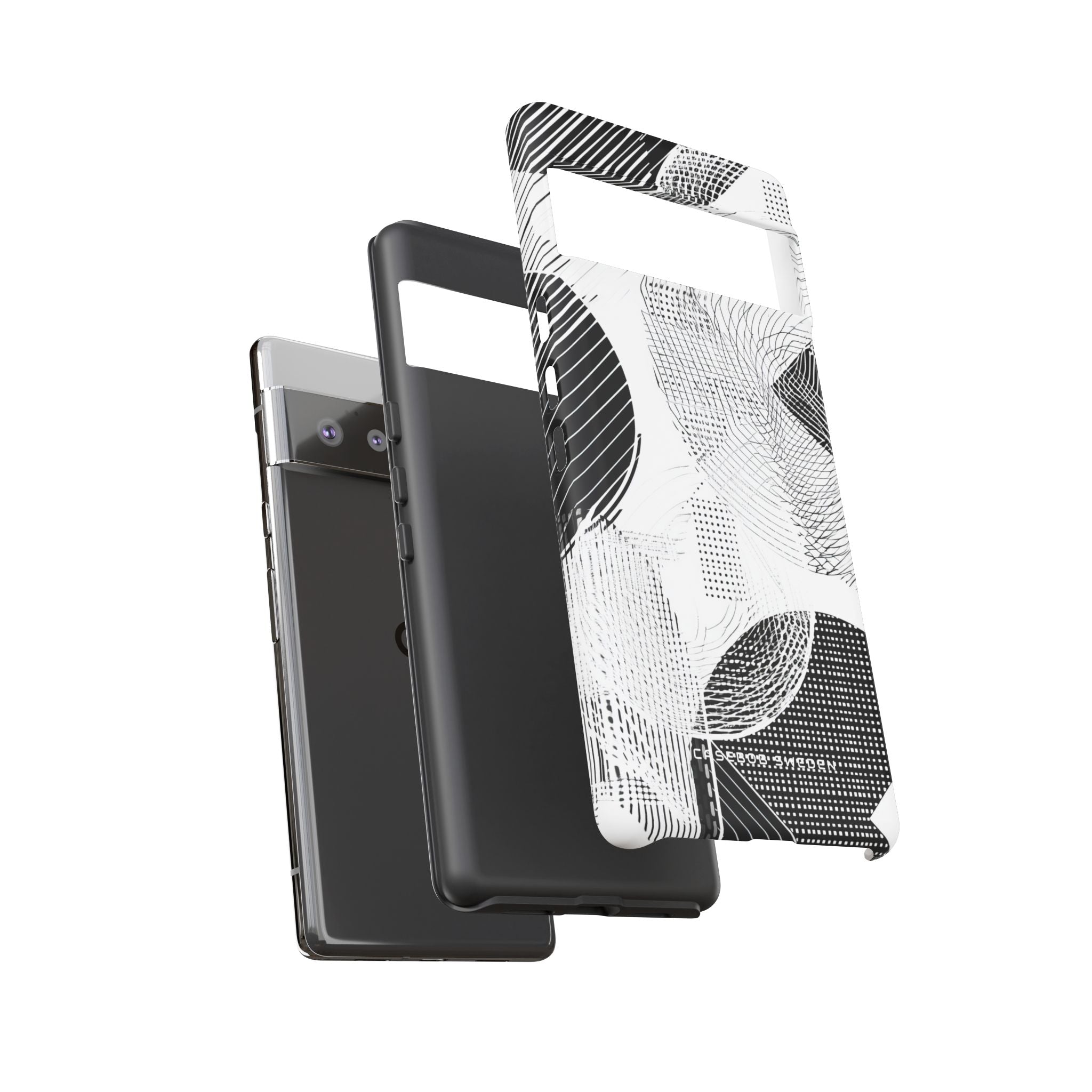 Geometric Monochrome Flow Google Pixel 6 - Tough Phone Case