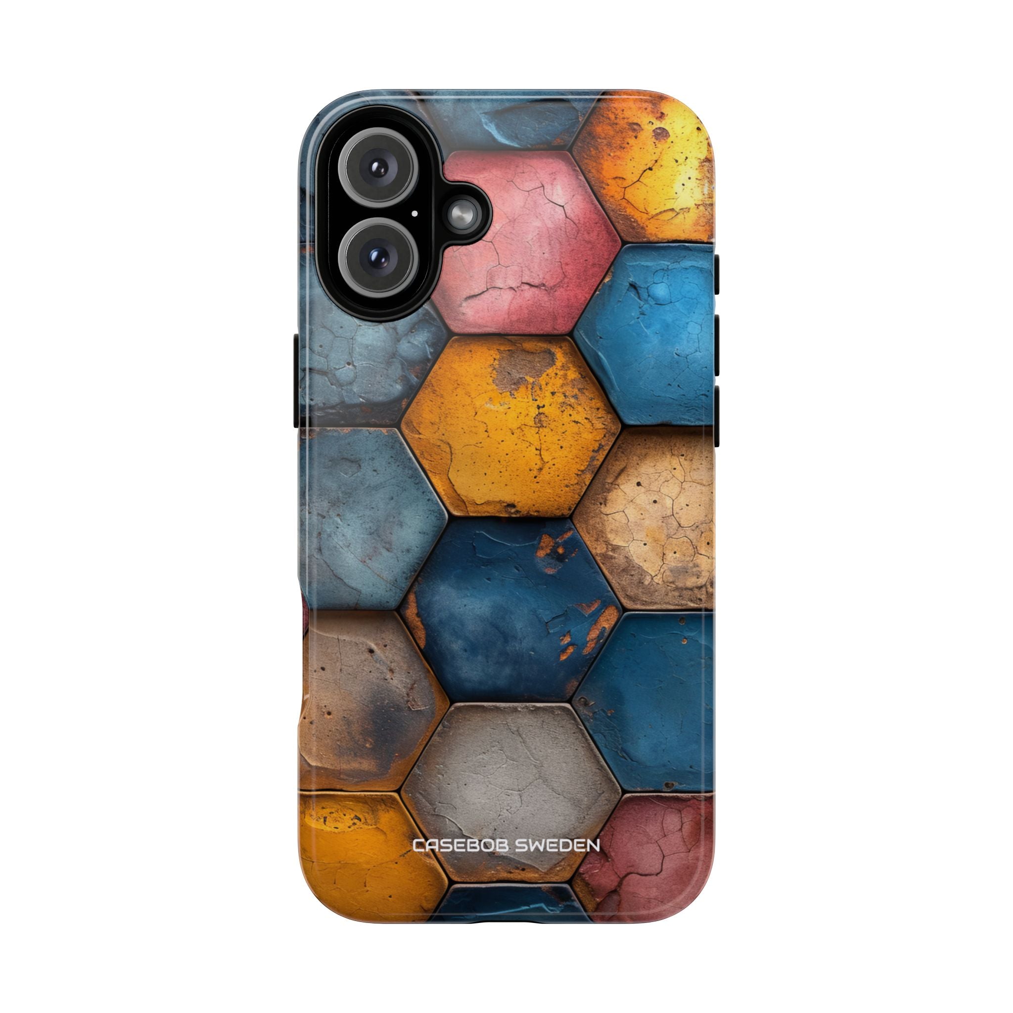 Rustic Geometric Tiles - Tough iPhone 16 Phone Case