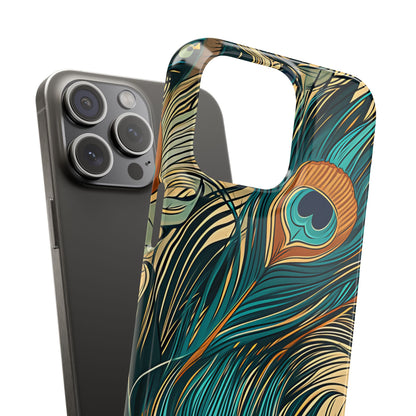 Art Nouveau Peacock Elegance iPhone 15 - Slim Phone Case