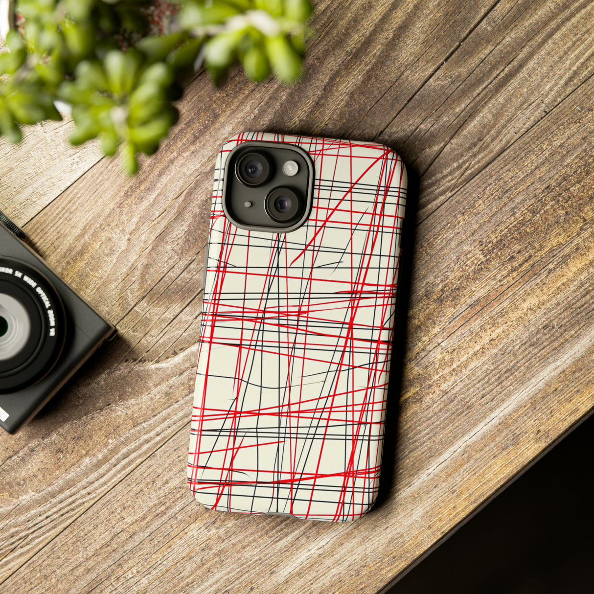 Red Line Minimalist - Protective Phone Case