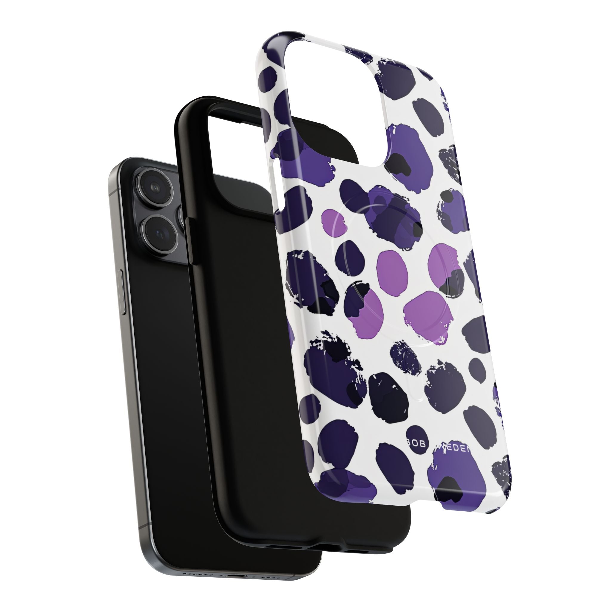 Purple Inkblots iPhone 15 | Tough+ Phone Case