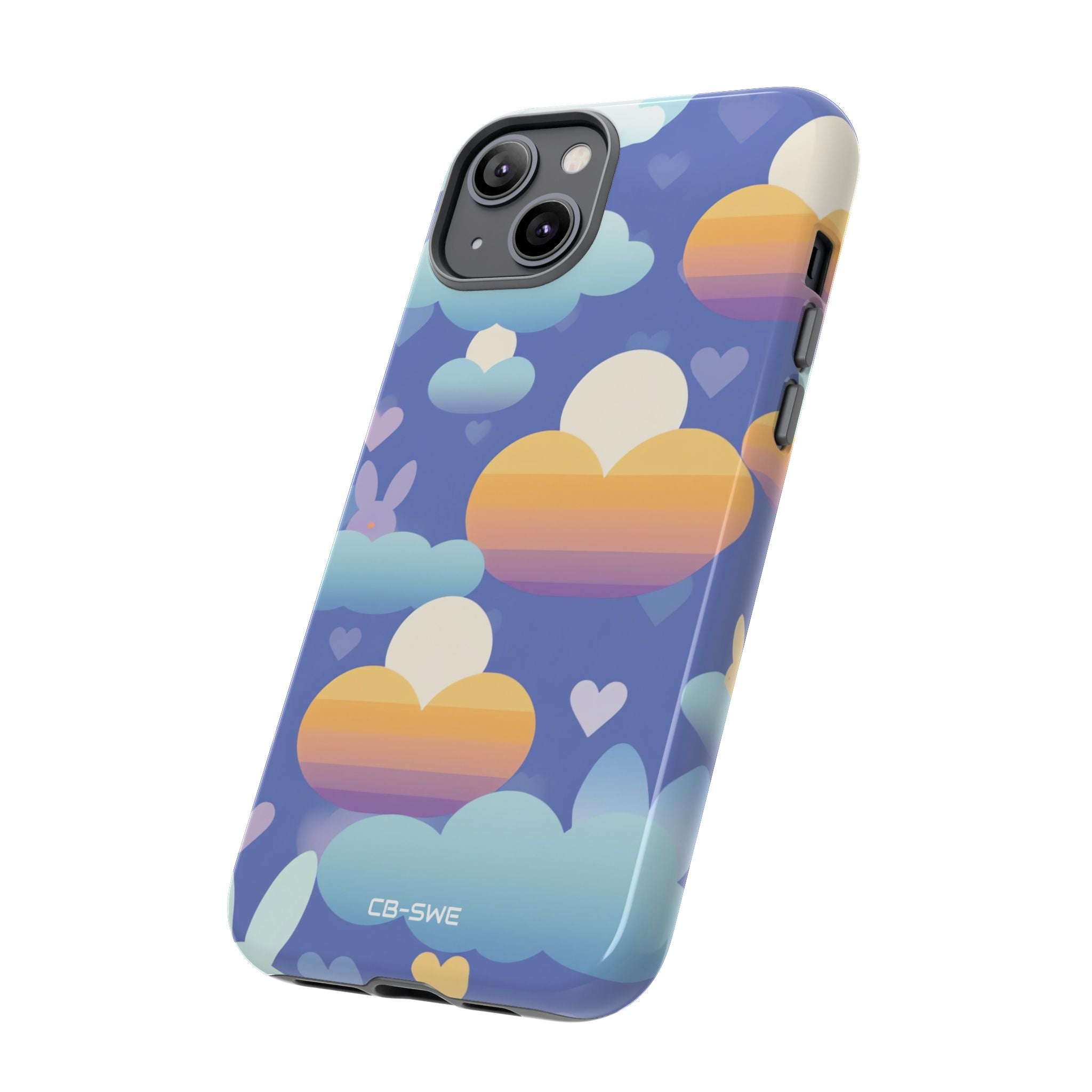 Bunnies Dance Among Clouds - iPhone Case