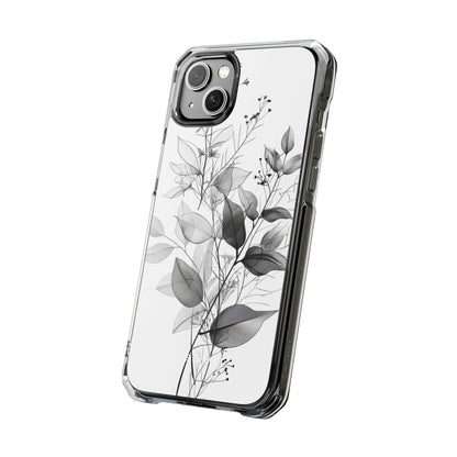 Veined Leaves Gray iPhone 14 Plus Case - Impact